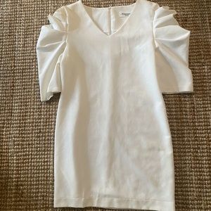 Women's PINKYOTTO White Tunic Mini Dress - Puffy Sleeves Sz Small